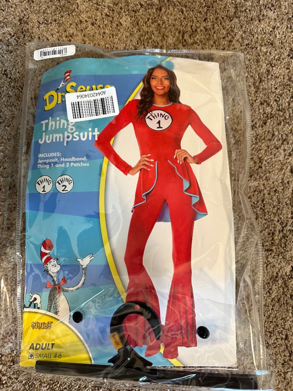 Adult Thing 1 and Thing 2 Bell Bottom Costume Small